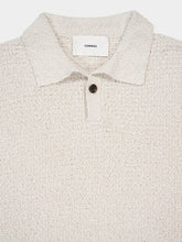 Commas Off White Textured Knit Polo