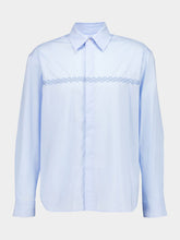 Commas Blue Embroidered Cotton Voile Shirt