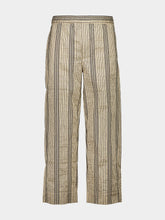 Commas Cream Navy Relaxed Stripe Trousers
