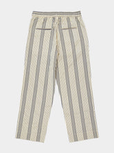 Commas Cream Navy Relaxed Stripe Trousers