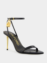 Tom Ford Black Shiny Leather Padlock Pointy Naked Sandal