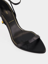 Tom Ford Black Shiny Leather Padlock Pointy Naked Sandal
