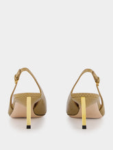 Tom Ford Beige Python Glossy Slingback Pumps