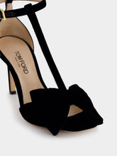Tom Ford Black Velvet Bow-Detail Sandals