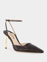 Tom Ford Espresso Python Glossy Slingback Pumps
