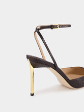 Tom Ford Espresso Python Glossy Slingback Pumps