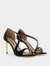 Tom Ford Black Mid-Heel Leather Sandals