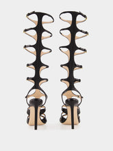 Tom Ford Black Knee-High Stamped Leather Sandals