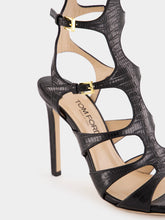 Tom Ford Black Knee-High Stamped Leather Sandals