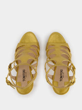 Tom Ford Light Bronze Laminated Lizard Sandal