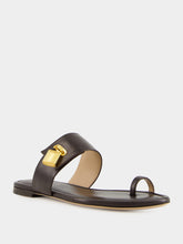 Tom Ford Espresso Flat Leather Sandals