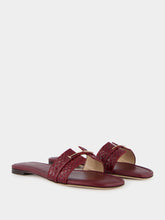 Tom Ford Ruby Red Flat Leather Slides