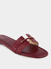 Tom Ford Ruby Red Flat Leather Slides