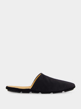 Tom Ford Black Suede Slippers with TF Embroidery