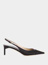 Tom Ford Black Crystal Silk Slingback Pumps