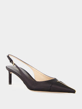 Tom Ford Black Crystal Silk Slingback Pumps