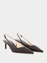 Tom Ford Black Crystal Silk Slingback Pumps