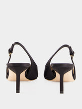 Tom Ford Black Crystal Silk Slingback Pumps