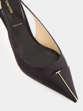 Tom Ford Black Crystal Silk Slingback Pumps