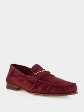 Tom Ford Lost Cherry Soft Suede T-Bar Loafers
