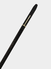 Tom Ford Black Shiny Stamped Crocodile Leather Slim T Belt