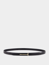 Tom Ford Black Supple Grain Leather Slim T Belt