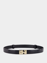 Tom Ford Black Calf Leather Belt with Gold Buckle