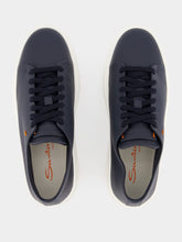 Santoni Fuzz Leather Sneakers