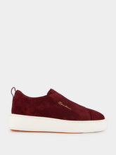 Santoni Bordeaux Suede Slip-On Sneakers