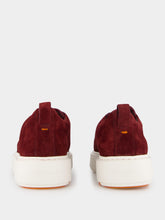 Santoni Bordeaux Suede Slip-On Sneakers