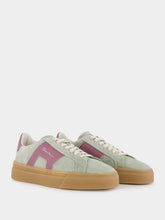 Santoni Green and Purple Double Buckle Sneakers