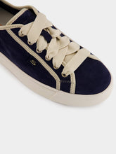 Santoni Blue Suede Calf Leather Sneakers