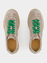 Santoni Beige Leather Low-Top Oly-Pulse Sneakers