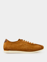 Santoni Light Brown Suede Lace-Up Sneakers