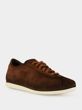 Santoni Dark Brown Suede Lace-Up Sneakers