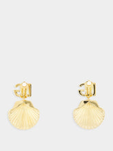 Dolce & Gabbana Rhinestone Shell DG Logo Earrings
