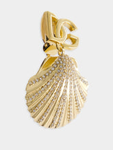 Dolce & Gabbana Rhinestone Shell DG Logo Earrings