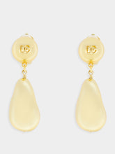 Dolce & Gabbana Gold Teardrop Earrings with DG Logo