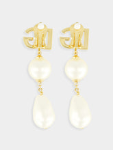 Dolce & Gabbana Gold Drop Earrings with DG Logo and Teardrop Accents