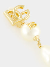 Dolce & Gabbana Gold Drop Earrings with DG Logo and Teardrop Accents