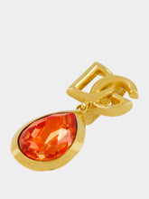 Dolce & Gabbana Orange Logo Clip Drop Earrings