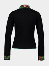 Casablanca Black Laurel Knit Merino Wool Jacket