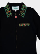 Casablanca Black Laurel Knit Merino Wool Jacket