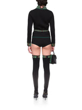 Casablanca Black Laurel Knit Merino Wool Jacket