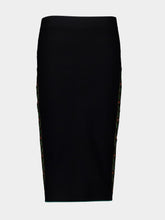 Casablanca Black Laurel Knit Merino Wool Skirt