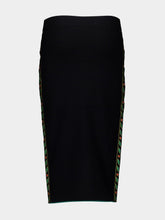 Casablanca Black Laurel Knit Merino Wool Skirt