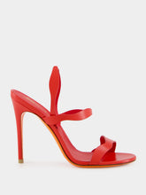 Santoni Red Leather High-Heel Sandals