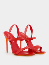 Santoni Red Leather High-Heel Sandals