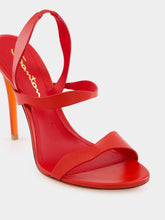 Santoni Red Leather High-Heel Sandals