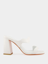 Santoni White Leather Adriatica Mules